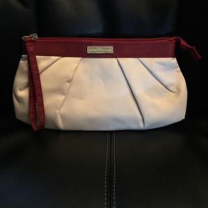 Salvatore Ferragamo satin make-up clutch/wristlet.